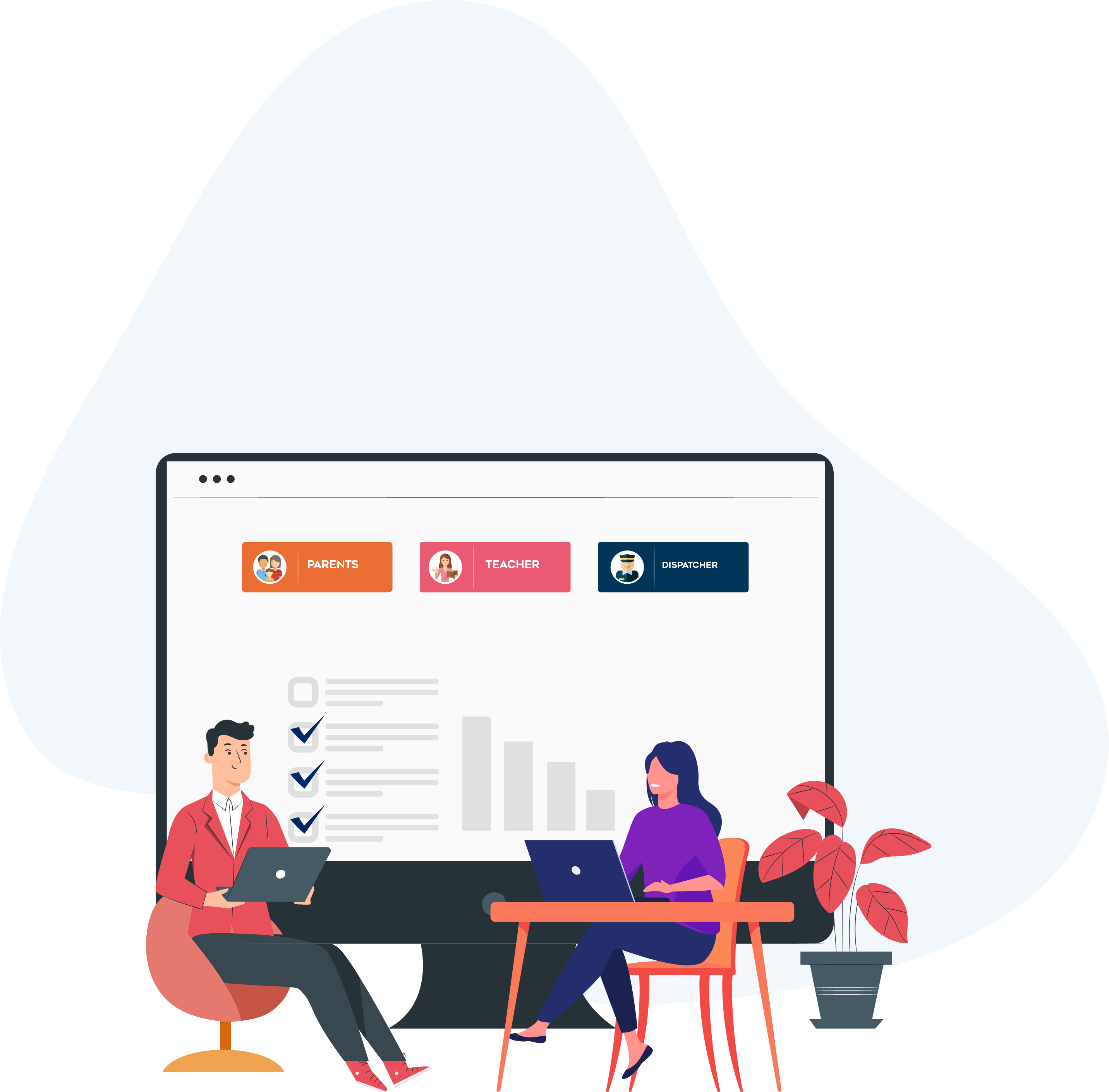 School dismissal and attendance System, dashboard with mass notification